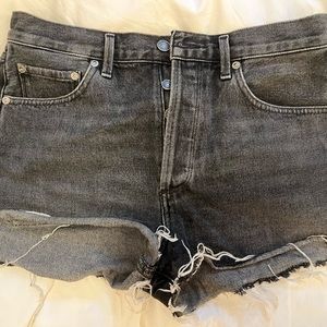 Agolde black denim shorts / cutoffs